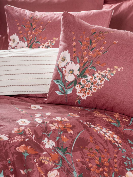 L'essentiel linge de maison Juego de funda de edredón Vina - Rojo clarete, Doble